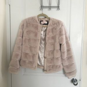 Eliza J Faux Fur Cropped Coat